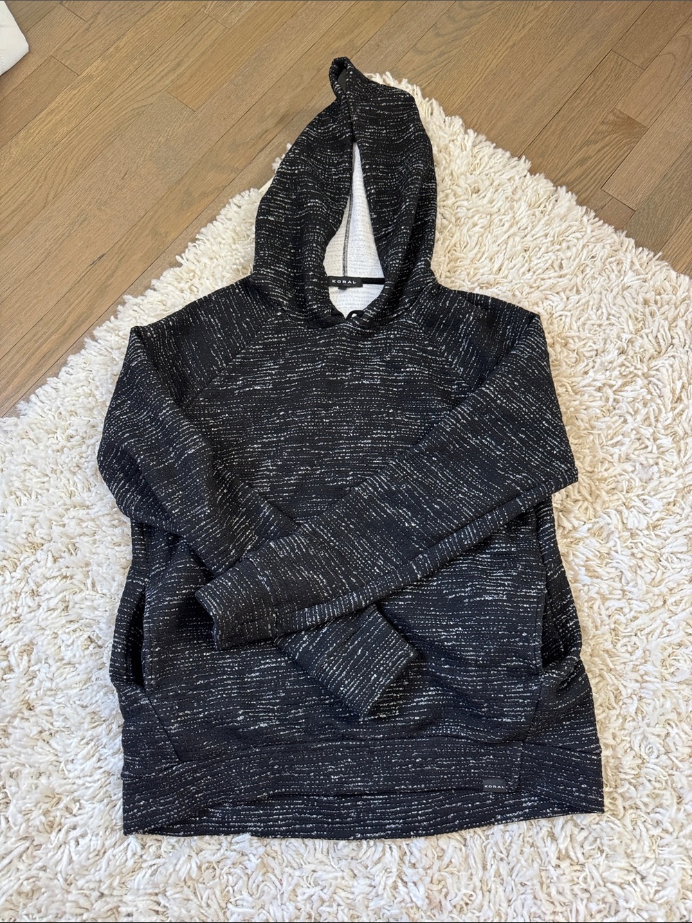 Koral Black Heather Pullover Hoodie with Subtle Speckle
